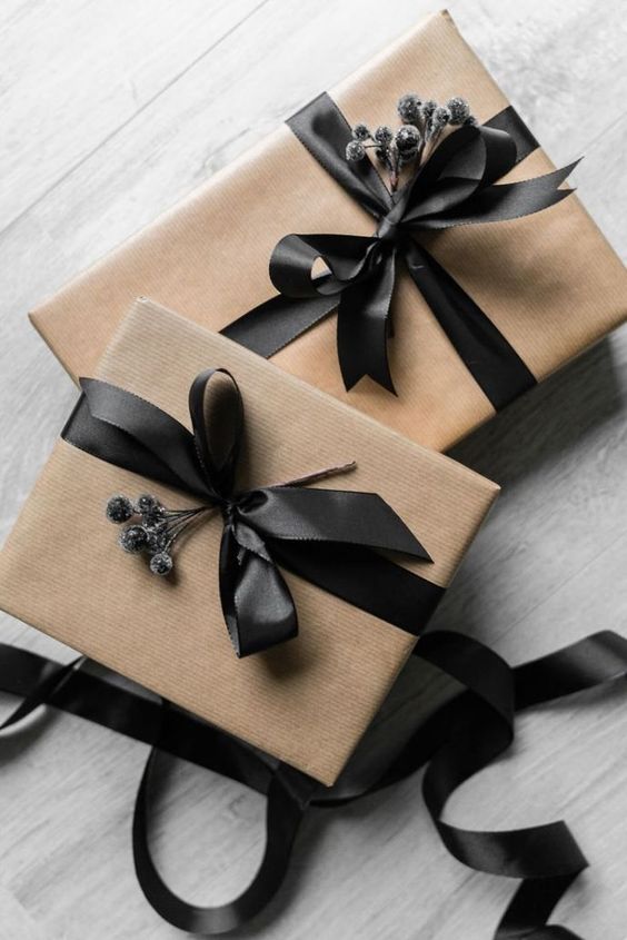 20 Creative Ways To Gift Wrap Your Presents This Christmas - Black Ribbon Parcel Presents