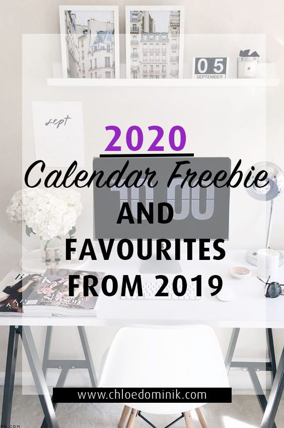 2020 Calendar Freebie And Favourites From 2019