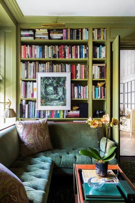 12 Inspiring Home Interior Reading Rooms - Bright coloured reading area