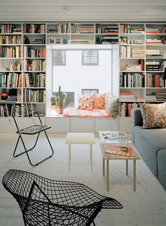 12 Inspiring Home Interior Reading Rooms - Scandinavian style framed window seat