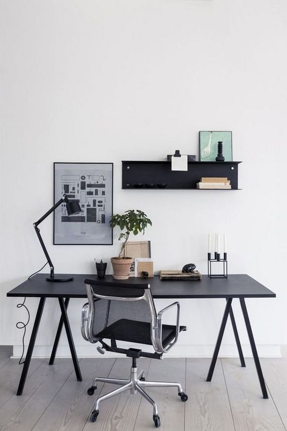 10 Tips To Create A Productive Home Office - Simple Desk and Chair Setup