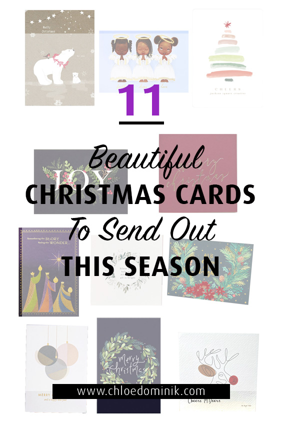 11 Beautiful Christmas Cards To Send Out This Season: Don't forget to use your Christmas cards for decorating your home this festive season! Even better to send some cards out to friends and family after all the ups and downs of this year! A card is much prettier and lasts for much longer than a text! @chloedominik #christmascards #christmascardsideas #christmascardinspiration #christmascarddecorations