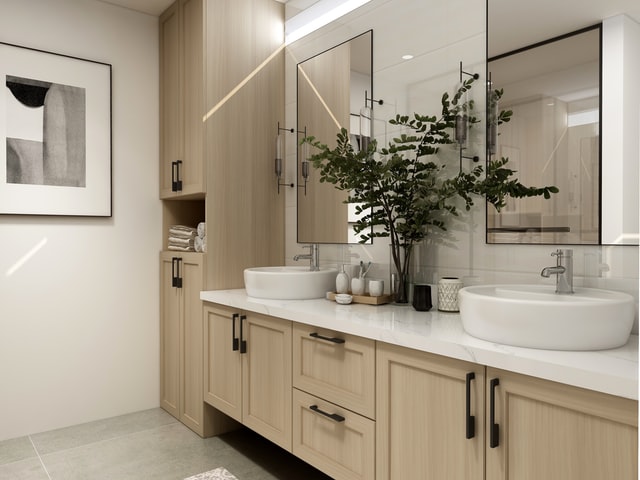 Modern transitional bathroom design