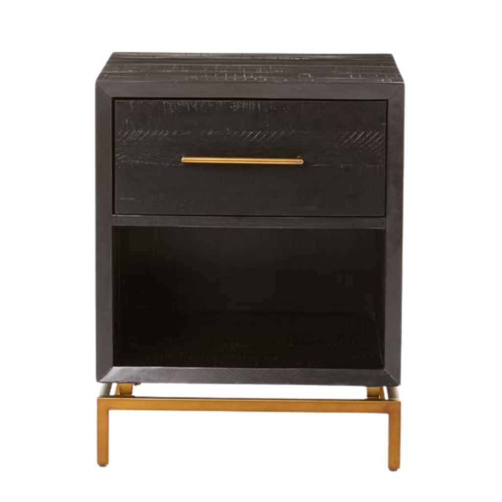 Alexa Burnished Nightstand with gold hardware from West Elm