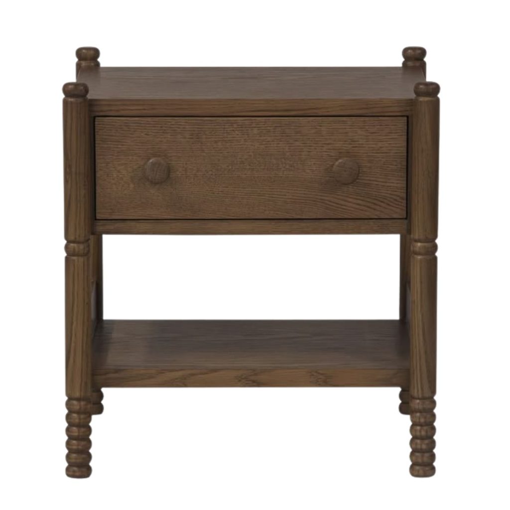 Perth Nightstand traditional wood turned legs nightstand from Lulu & Georgia