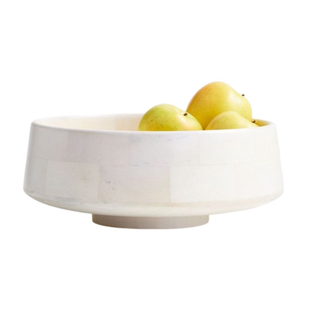 Katin White Wood Bowl from Crate & Barrel 