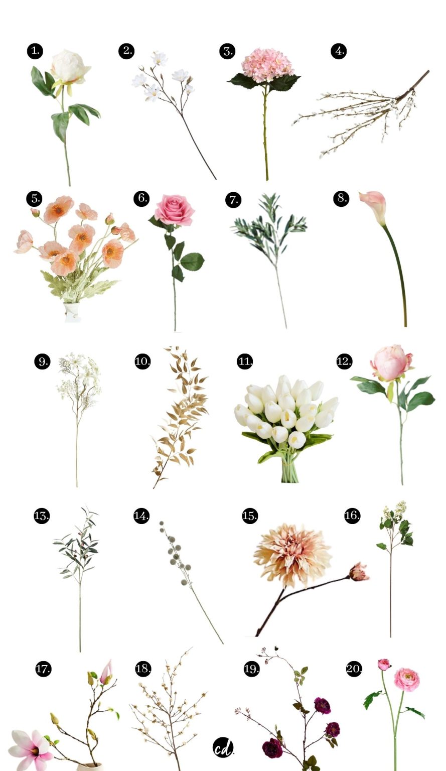 20 Pretty Faux Flower Stems For Any Season