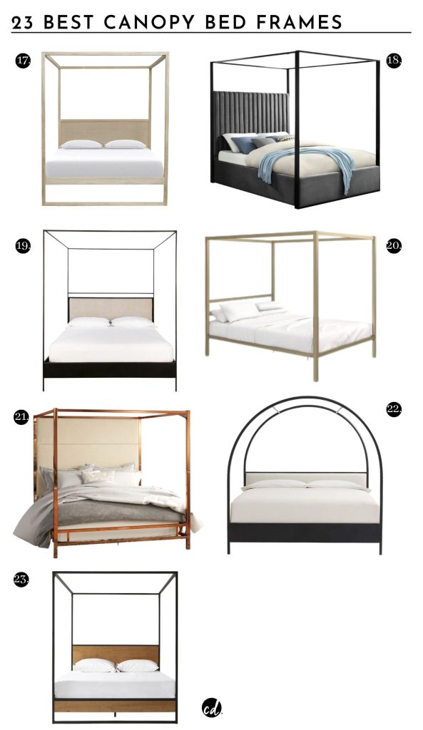 23 Best Canopy Bed Frame Page 3:
17. Keiry Canopy Bed | 18. Connagh Upholstered Bed | 19. Sutherland Canopy Bed | 20. Briella Metal Canopy Bed | 21. Moyers Upholstered Bed | 22. Canyon King Arched Canopy Bed | 23. Wood Canopy Bed 
