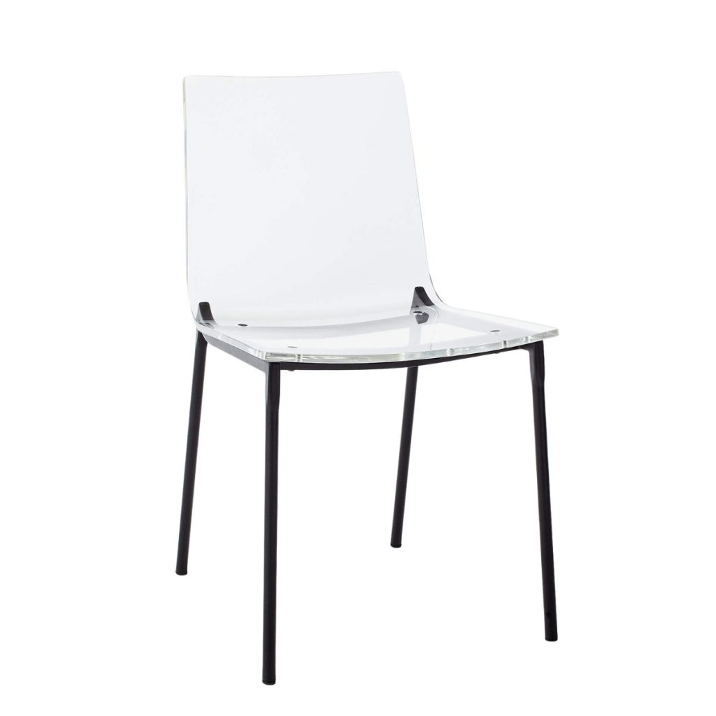 7. Chiaro Clear Modern Chair Black - CB2