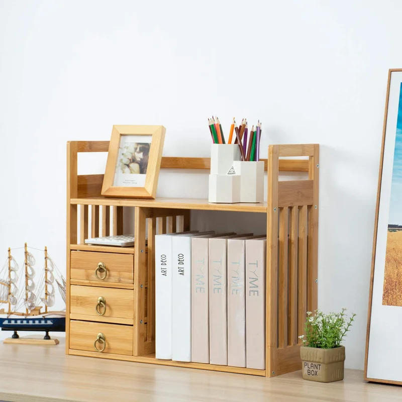 Bamboo Bookshelf Desktop Organizer - Wayfair