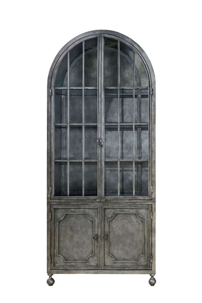 Antiqued Iron Metal Display Cabinet - France and Son