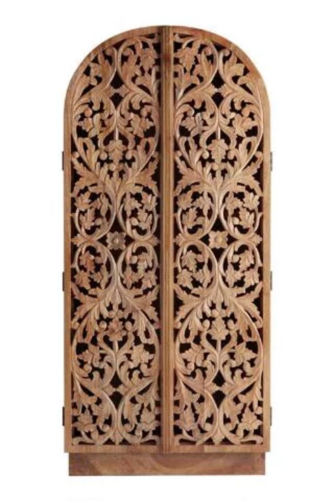 Sitra Arched Carved Wood Storage - Walmart 
