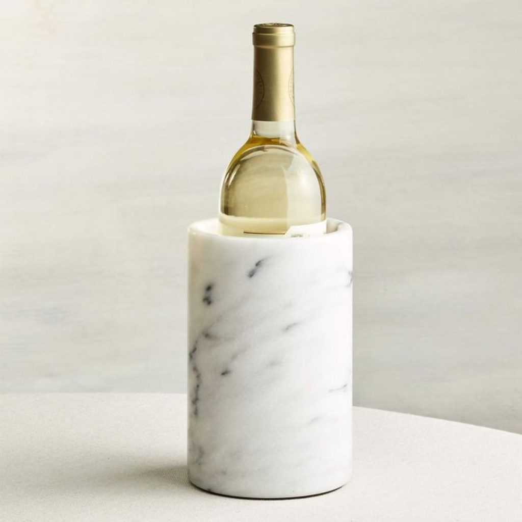 French Kitchen White Marble Wine Cooler - Crate & Barrel