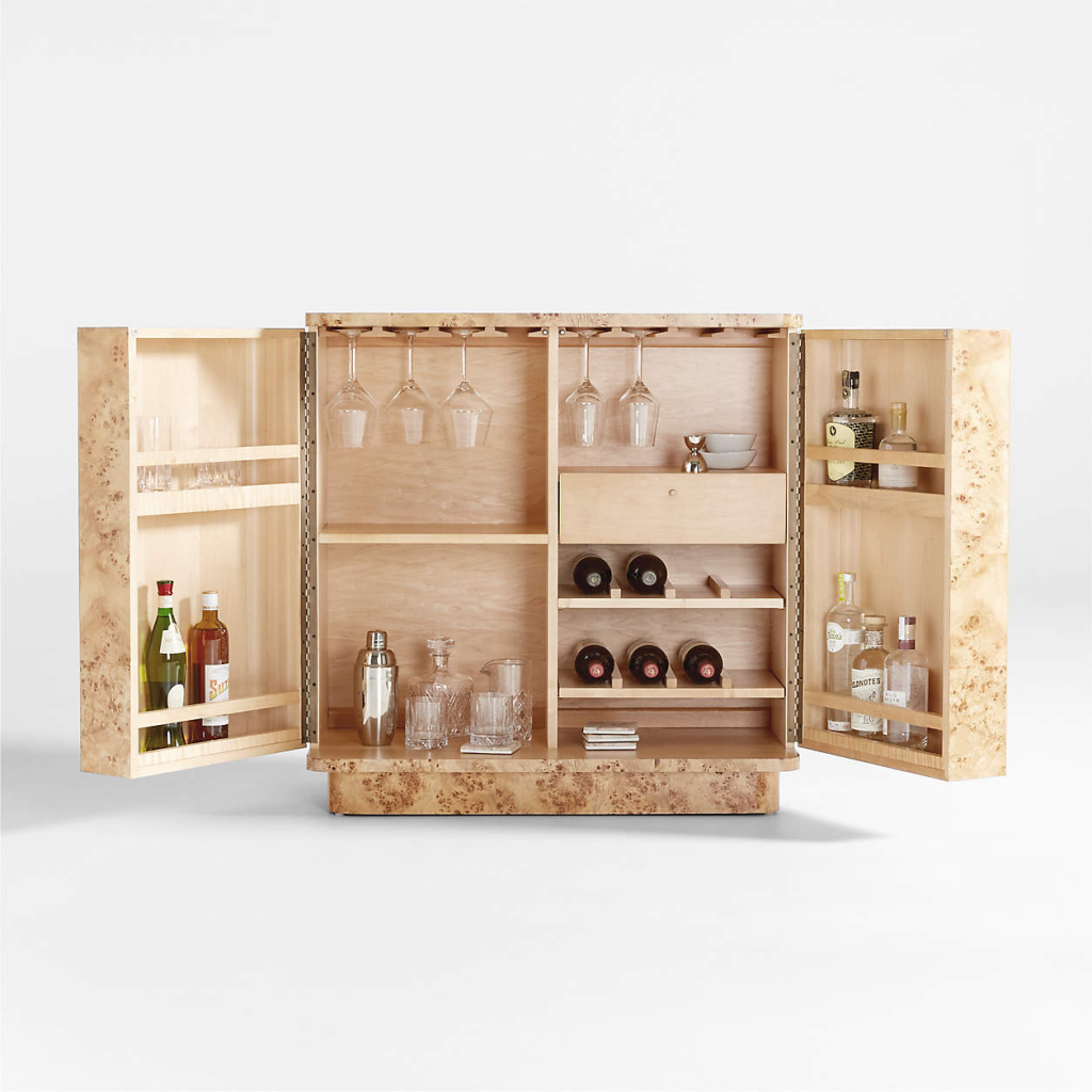 Mota Burl Wood Cabinet OPEN by CB2