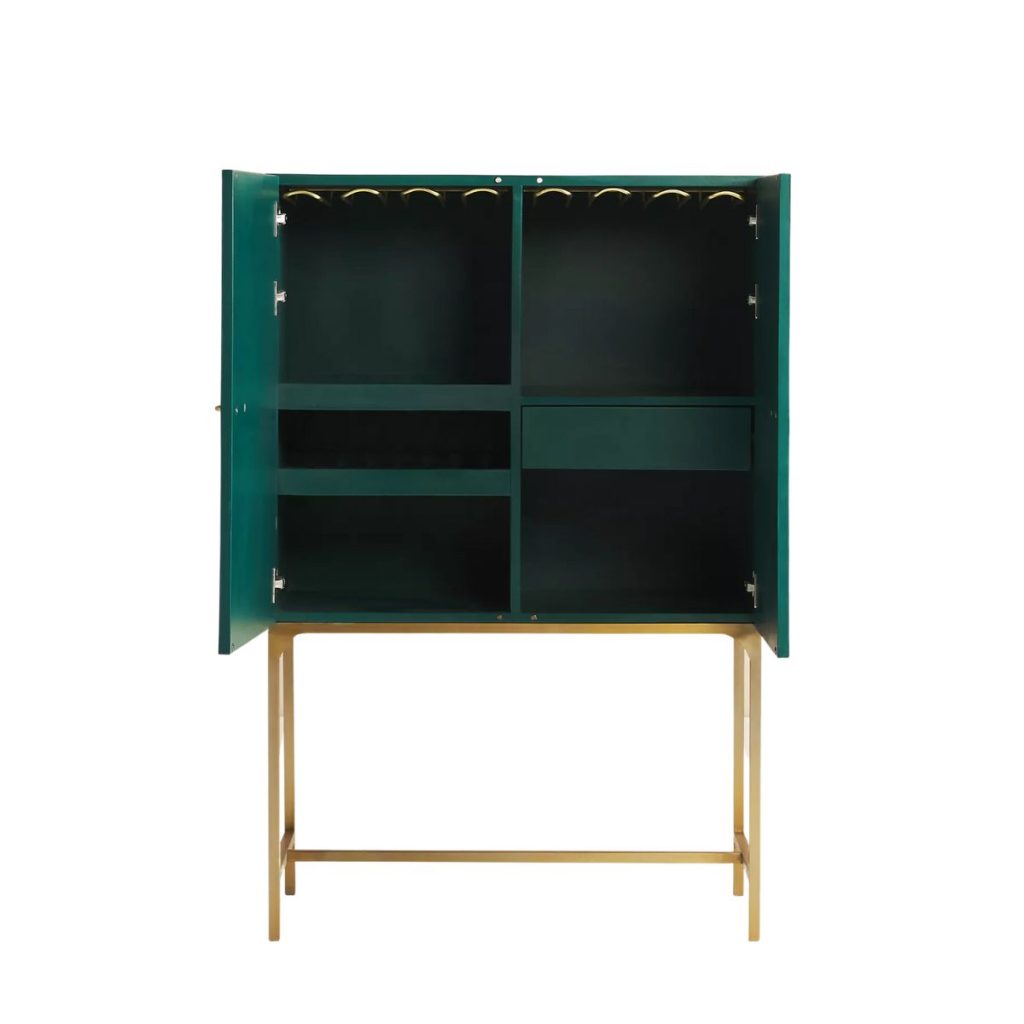 Optical Inlay Bar Cabinet Open by Anthropologie