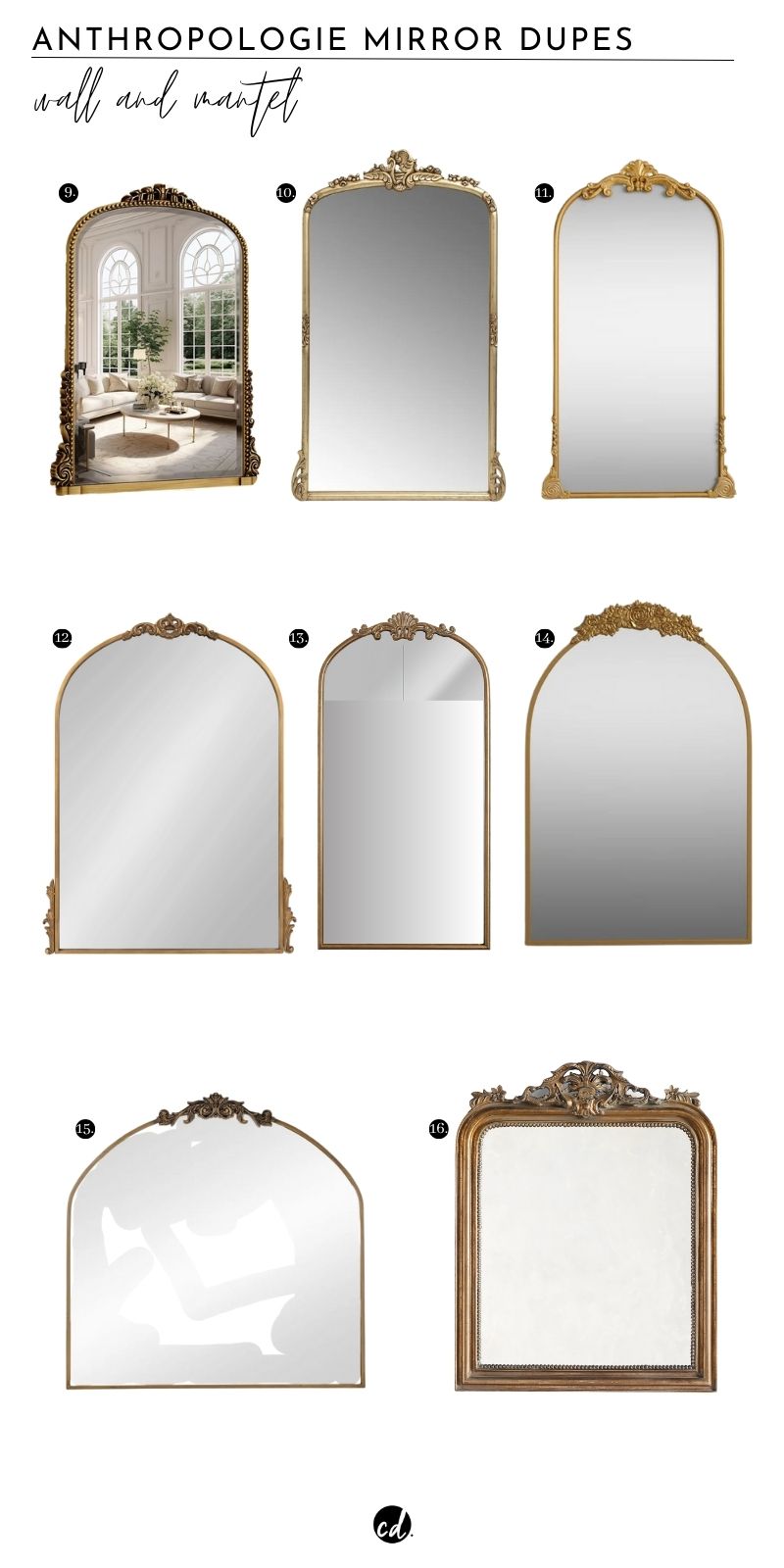 anthropologie-dupe-mirrors-wall-and-mantel