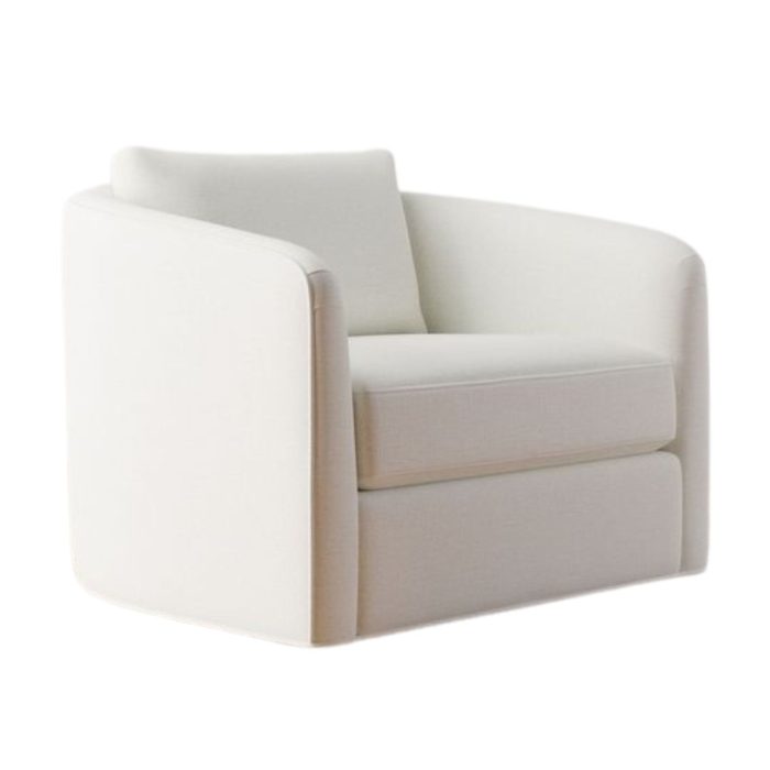 Remmy Upholstered Swivel Armchair - CB2