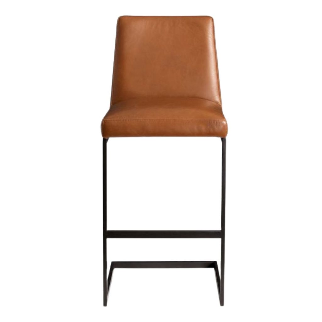 classic-metal-cantilever-leather-stool