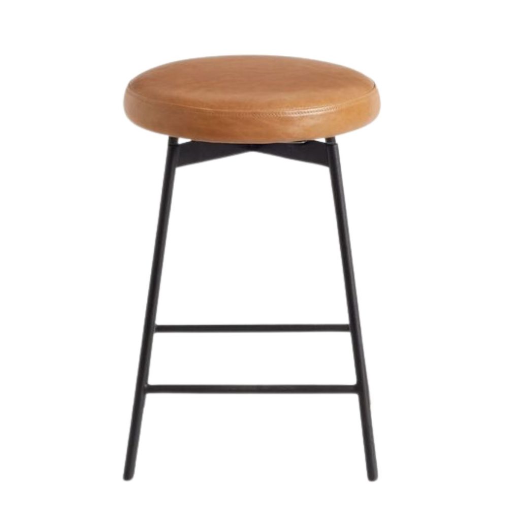 maison-leather-backless-swivel-stool