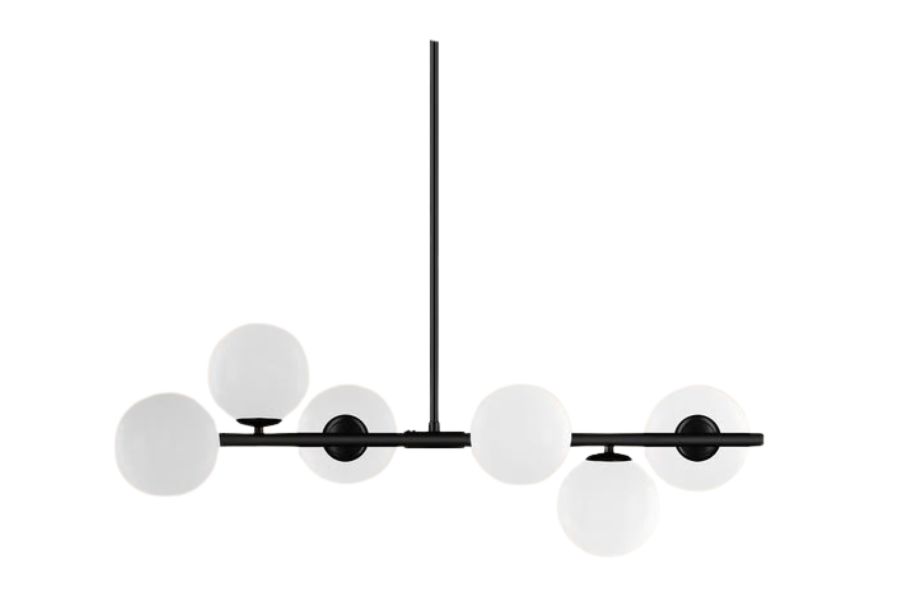 5. Modern Linear Chandelier with Cloudy Milky White - All Modern