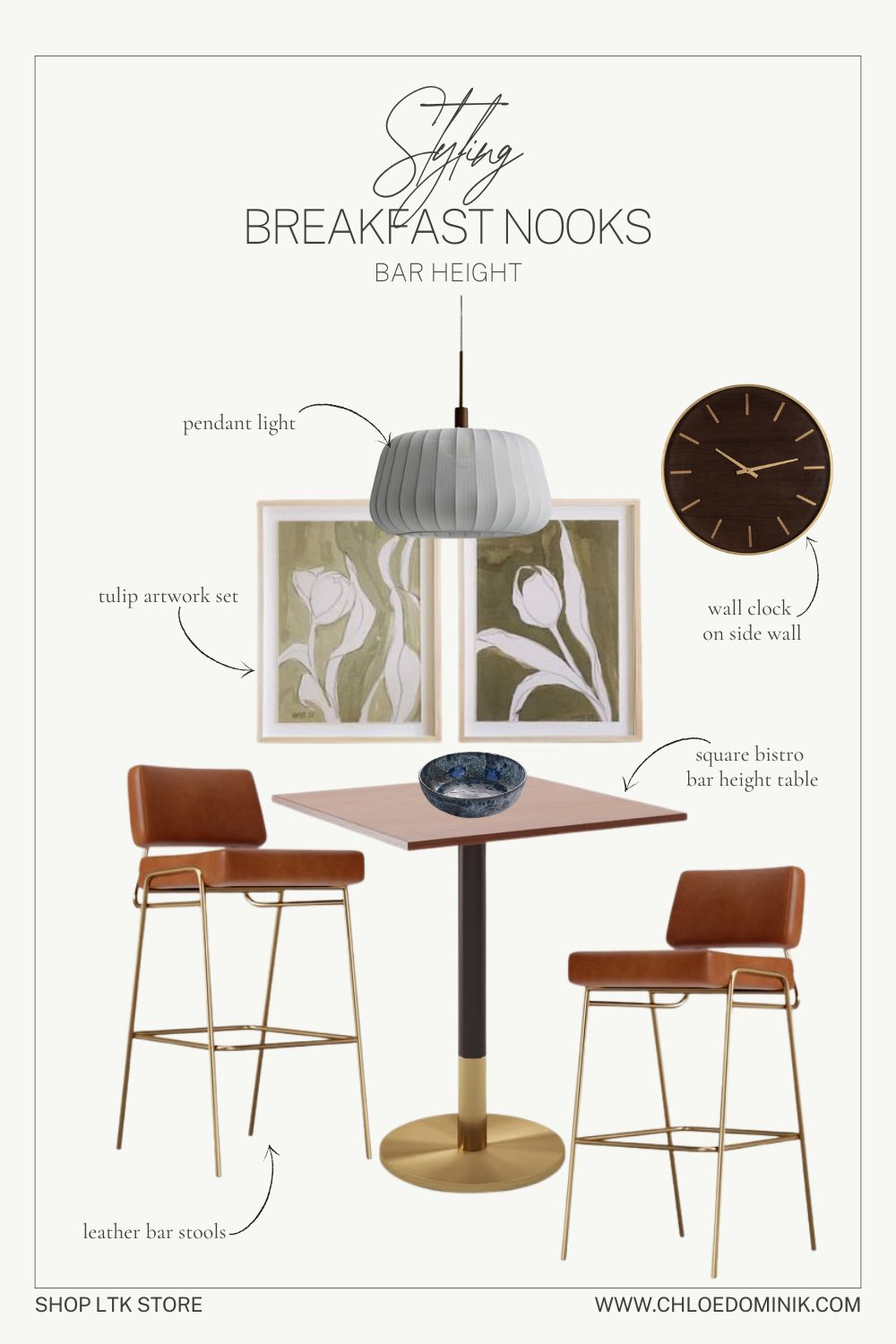 Styling Breakfast Nooks - Bar Height Design @chloedominik.com