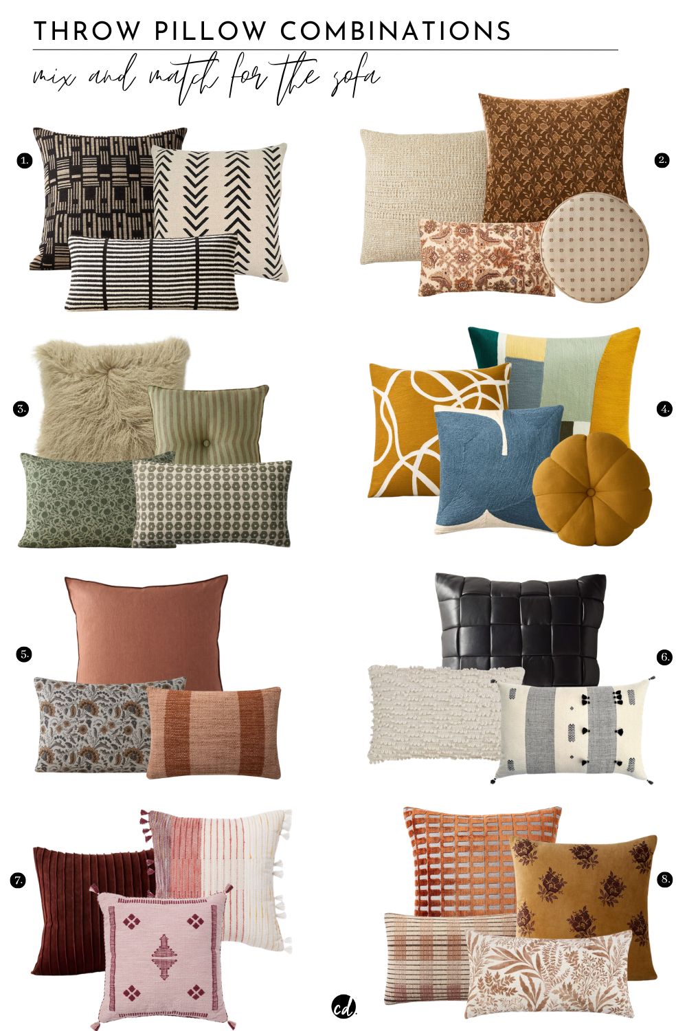 Throw Pillow Combinations Mix And Match For The Sofa @chloedominik.com