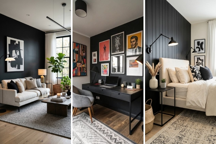 27 Stunning Black Accent Walls For Bold Home Features